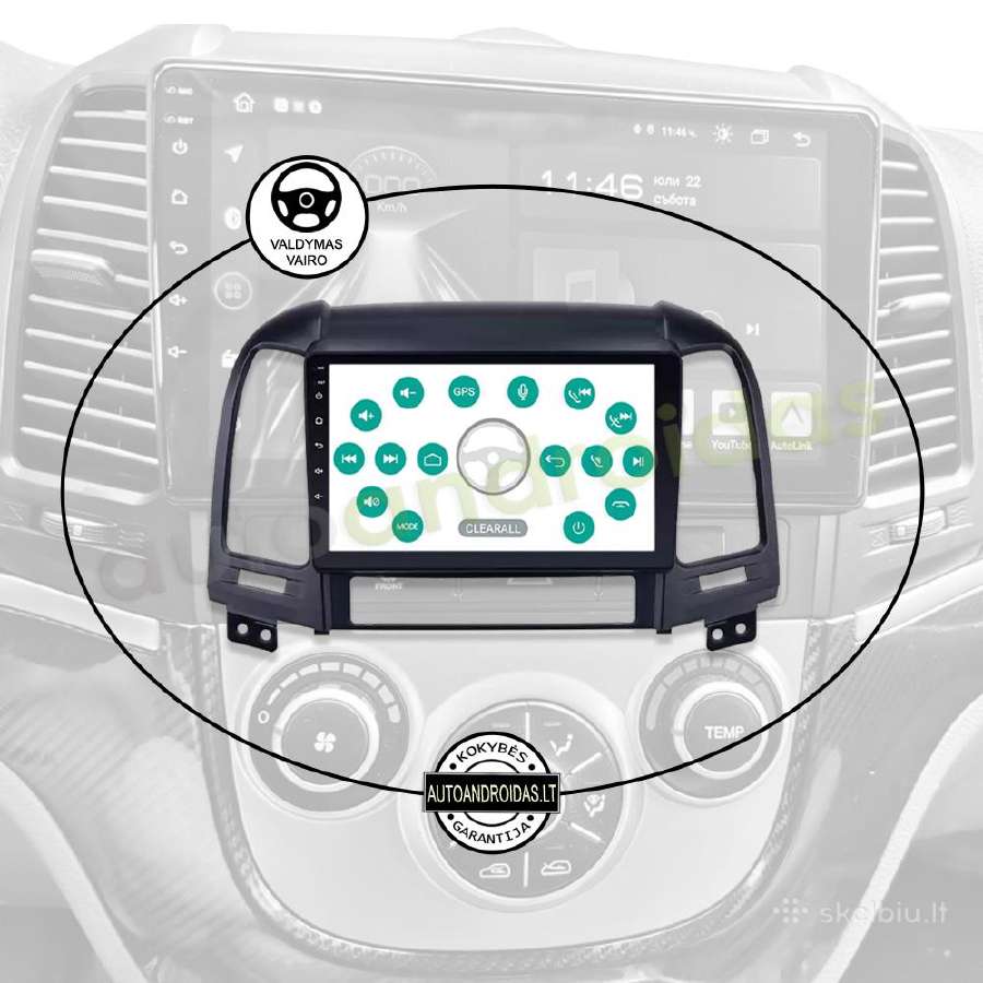 Hyundai Santa Fe 2005-12 Android multimedia WiFi - nuotraukos Nr. 12