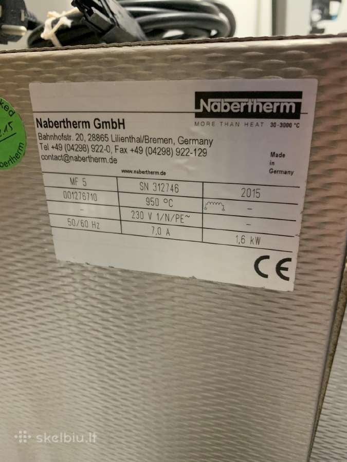 Stiklo dirbinių krosnelė Nabertherm Mf5 - nuotraukos Nr. 4