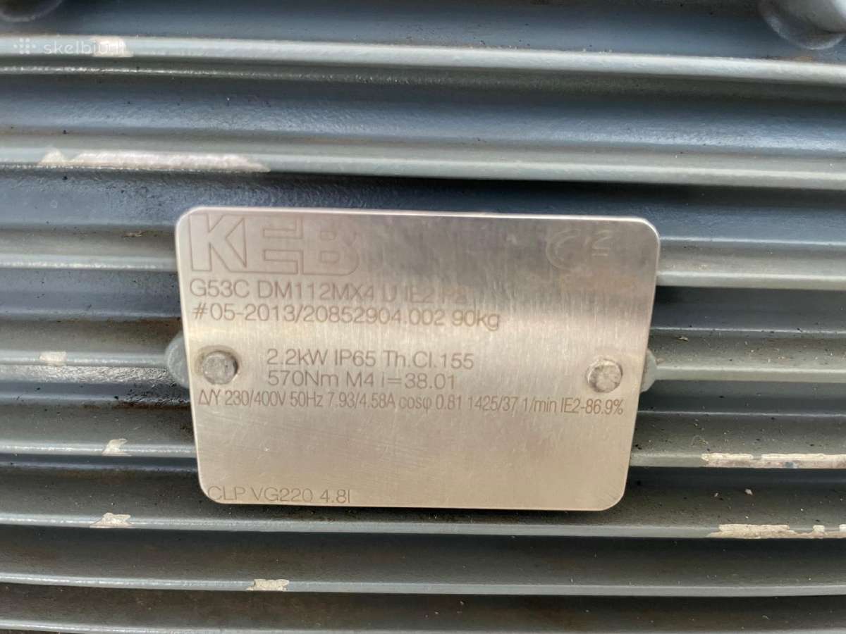 Reduktorius Keb 2.2 kw 40 aps./min ašis D60 - nuotraukos Nr. 4
