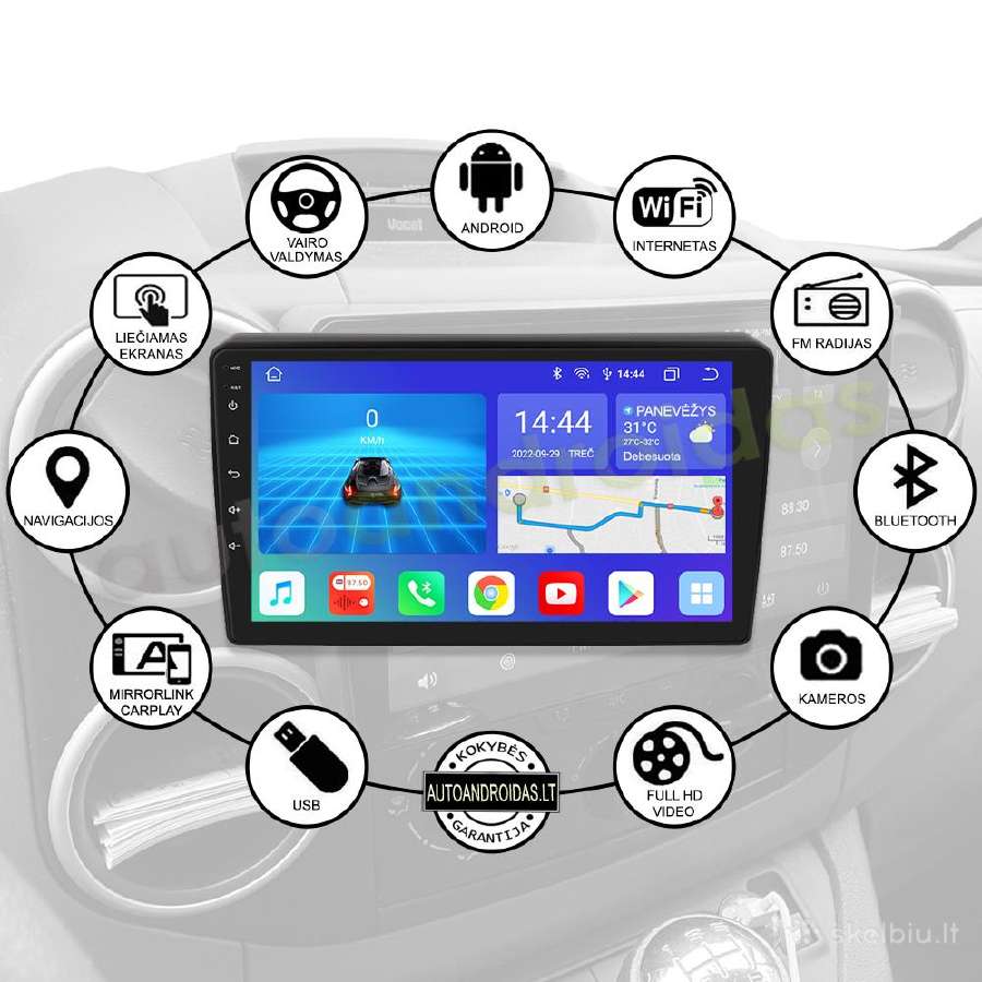 Citroen Berlingo Peugeot Partner Android multimedi - nuotraukos Nr. 2