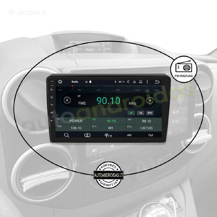 Citroen Berlingo Peugeot Partner Android multimedi - nuotraukos Nr. 4