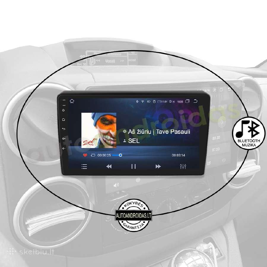 Citroen Berlingo Peugeot Partner Android multimedi - nuotraukos Nr. 6