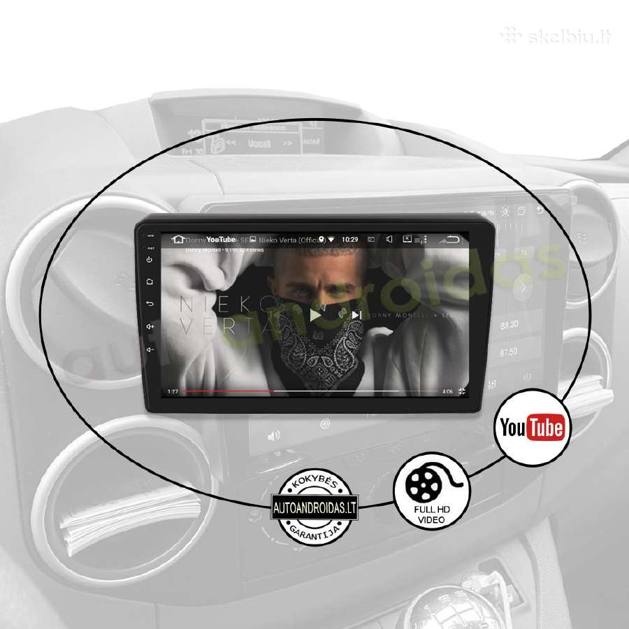Citroen Berlingo Peugeot Partner Android multimedi - nuotraukos Nr. 9
