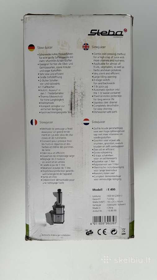 Nauja sulčiaspaudė Steba E400 - nuotraukos Nr. 6