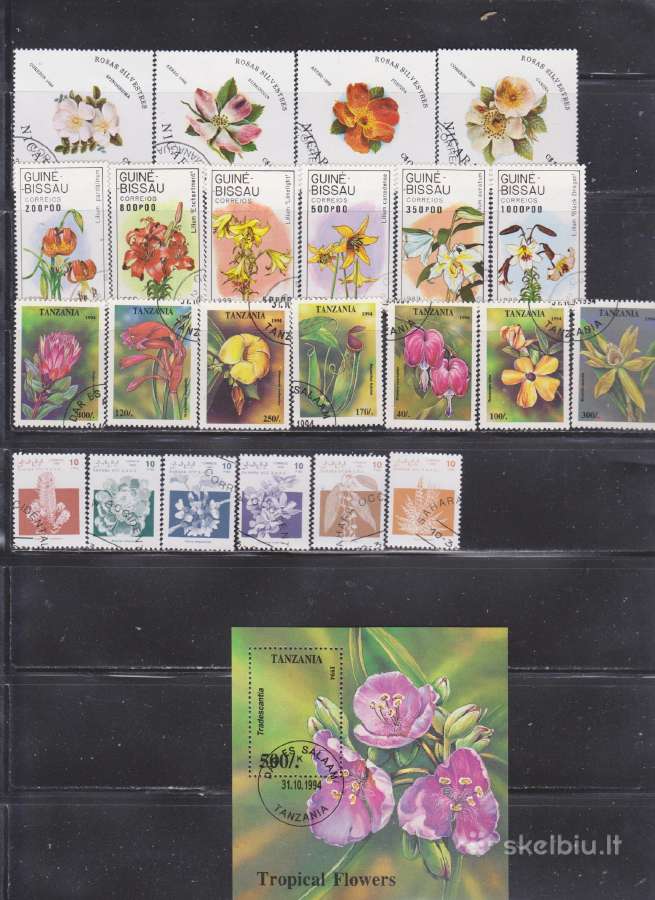 Antspauduoti pašto ženklai "Pasaulio flora" - nuotraukos Nr. 4