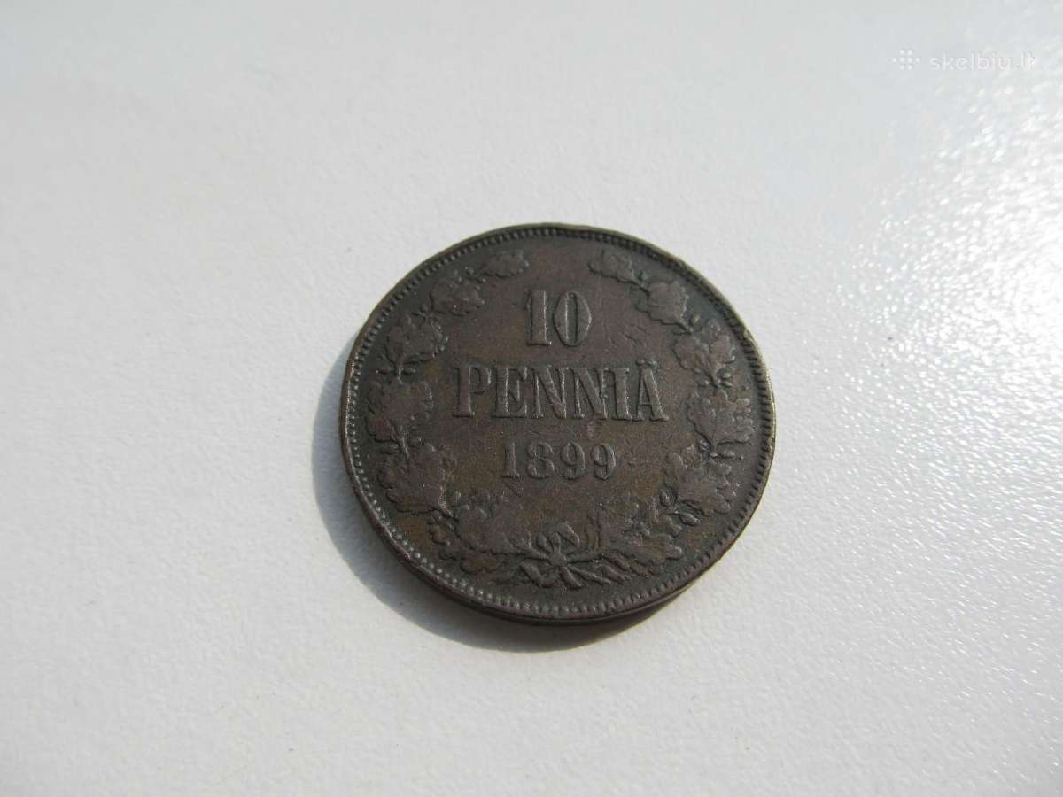 10 pennia , Rusija Suomija ,1897, 1899 - nuotraukos Nr. 3