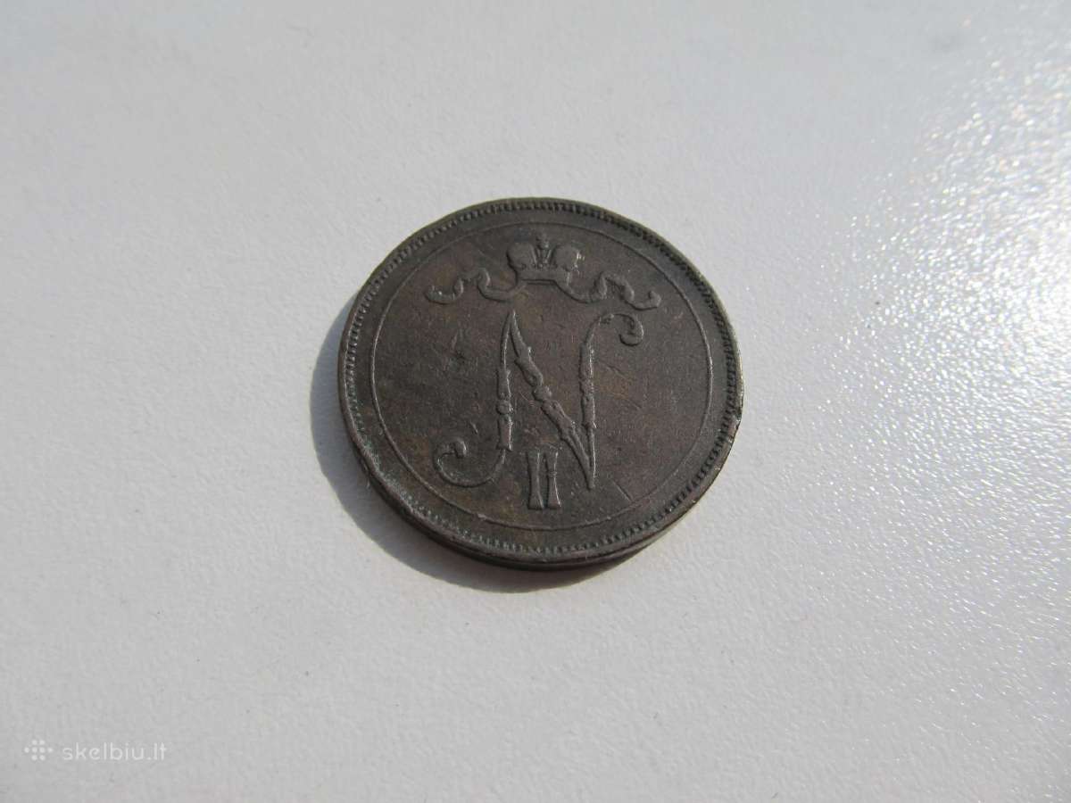 10 pennia , Rusija Suomija ,1897, 1899 - nuotraukos Nr. 4