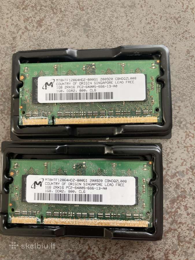 Mt8htf12864hdz-800g1 1gb Ddr2 (2 vnt)