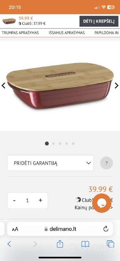 Stiklinis kepimo indas Naujas