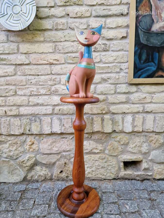 Vintažinis mid century tikmedžio masyvo stovas - nuotraukos Nr. 9
