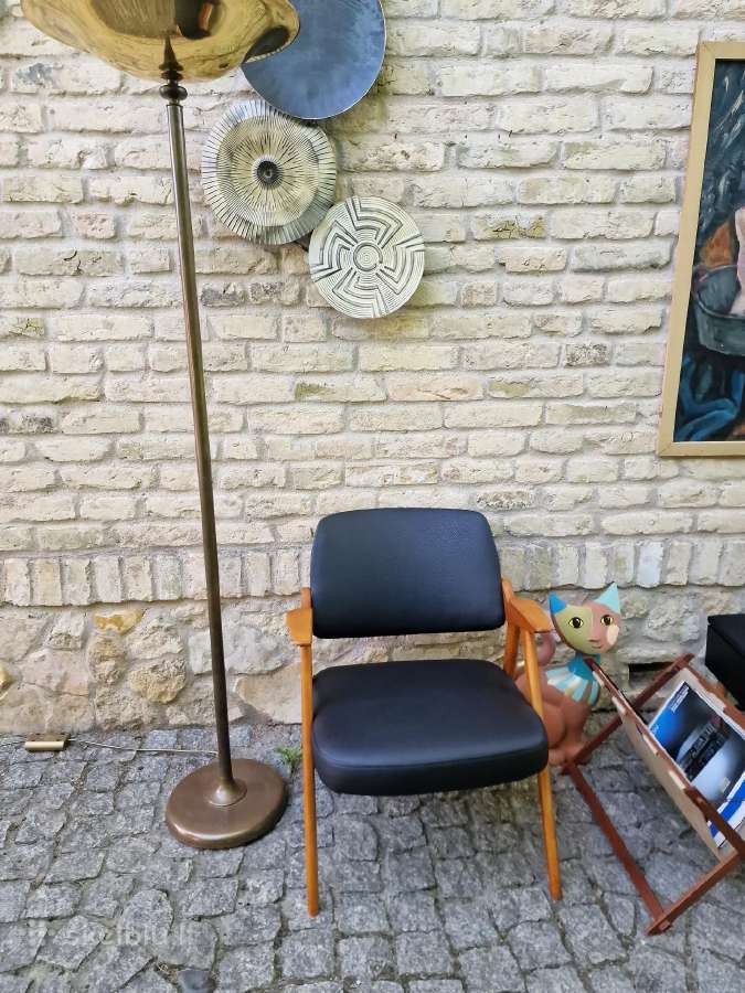 Vintažinis mid century odinis fotelis - nuotraukos Nr. 10
