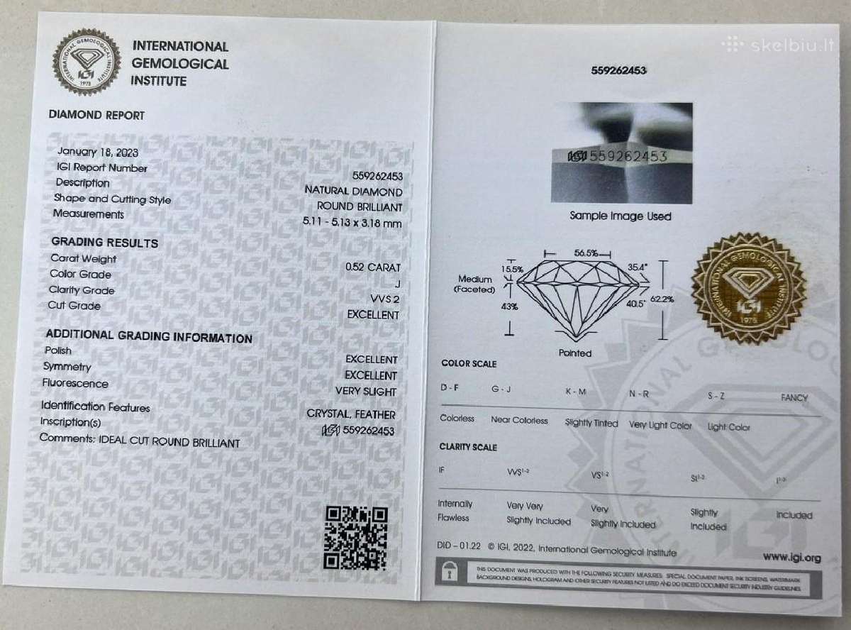 Ypatingo skaidrumo natūralus 0.54 ct briliantas - nuotraukos Nr. 10