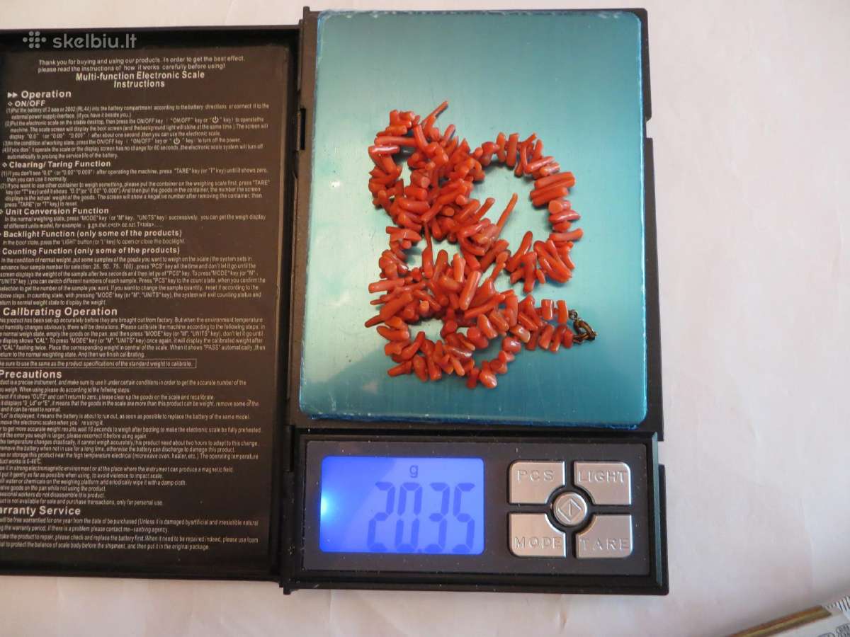 Karoliai vintažiniai, iš koralų 20 gr apie 44 cm - nuotraukos Nr. 5