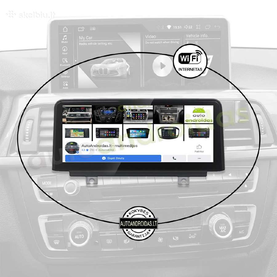 Bmw 3 F30 F31 Bmw 4 F32 F33 Android multimedia GPS - nuotraukos Nr. 4