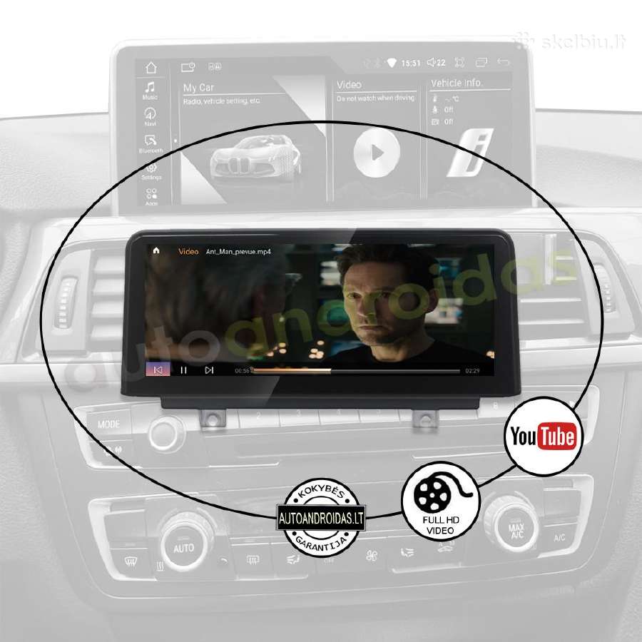 Bmw 3 F30 F31 Bmw 4 F32 F33 Android multimedia GPS - nuotraukos Nr. 9