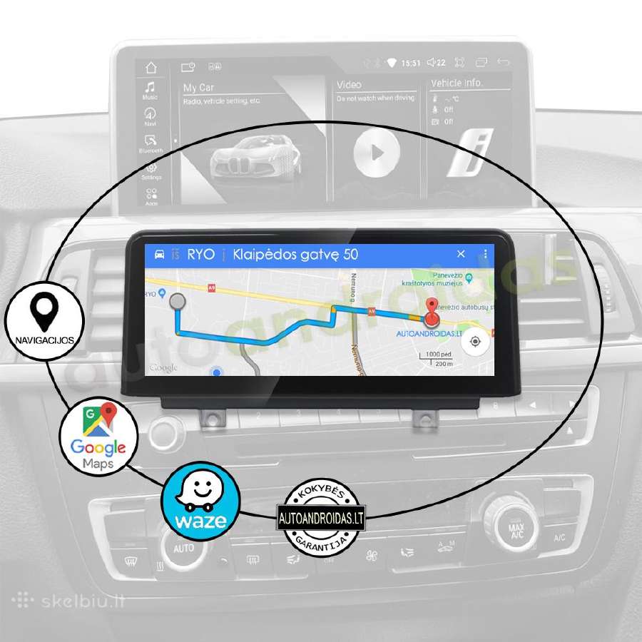 Bmw 3 F30 F31 Bmw 4 F32 F33 Android multimedia GPS - nuotraukos Nr. 11