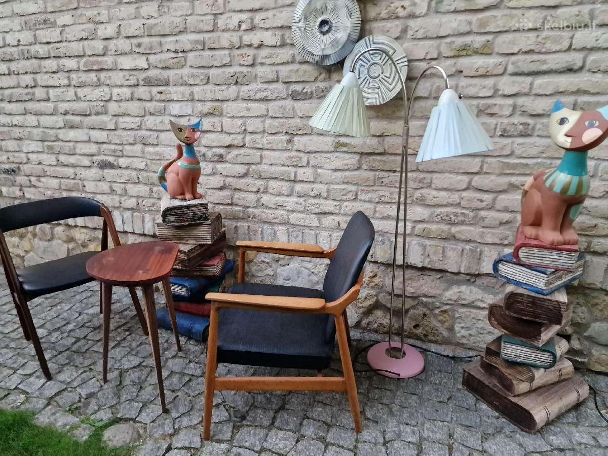 Vintažinis mid century ąžuolinis fotelis - nuotraukos Nr. 3