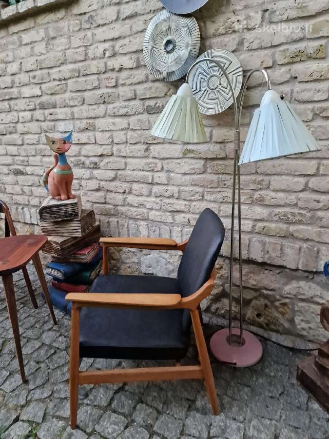 Vintažinis mid century ąžuolinis fotelis - nuotraukos Nr. 5