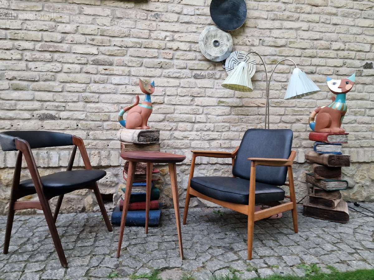 Vintažinis mid century ąžuolinis fotelis - nuotraukos Nr. 7