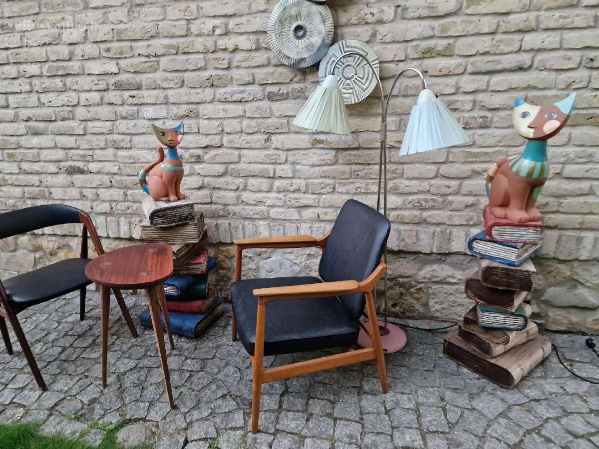 Vintažinis mid century ąžuolinis fotelis - nuotraukos Nr. 11