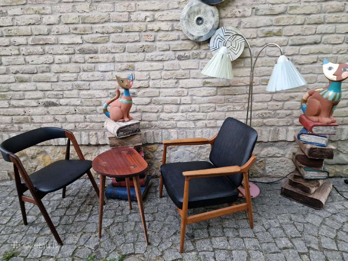 Vintažinis mid century ąžuolinis fotelis - nuotraukos Nr. 15
