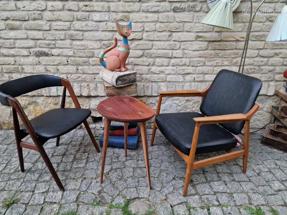 Vintažinis mid century ąžuolinis fotelis - nuotraukos Nr. 17