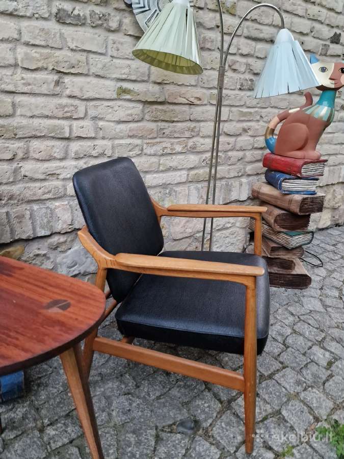 Vintažinis mid century ąžuolinis fotelis - nuotraukos Nr. 22