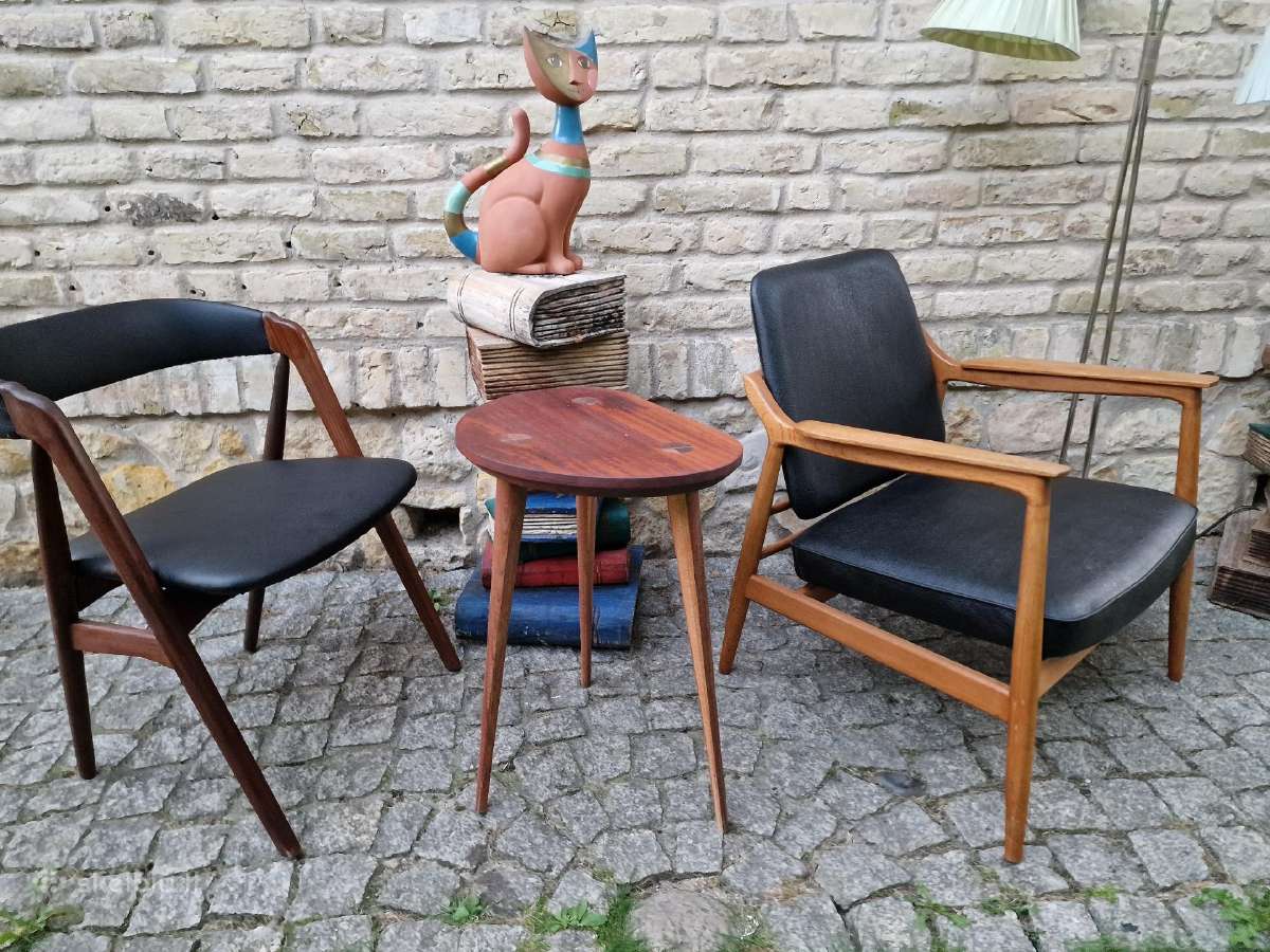 Vintažinis mid century ąžuolinis fotelis - nuotraukos Nr. 25