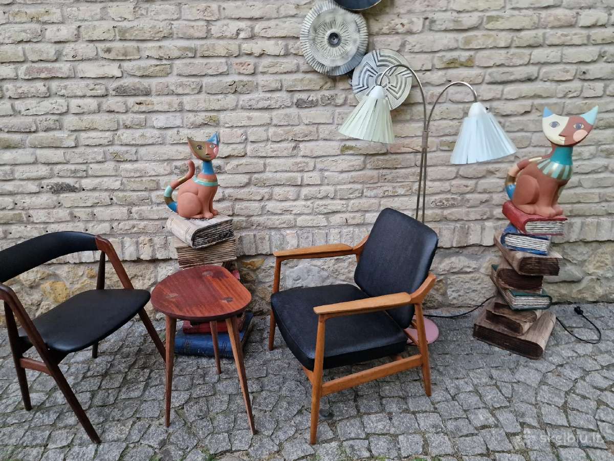 Vintažinis mid century ąžuolinis fotelis - nuotraukos Nr. 27