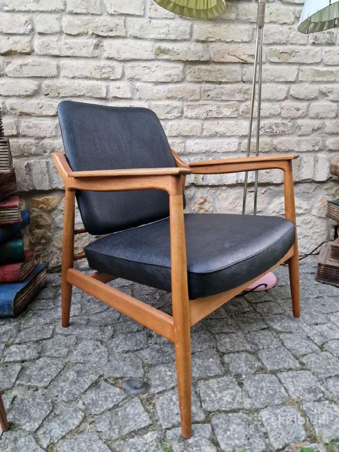 Vintažinis mid century ąžuolinis fotelis - nuotraukos Nr. 26