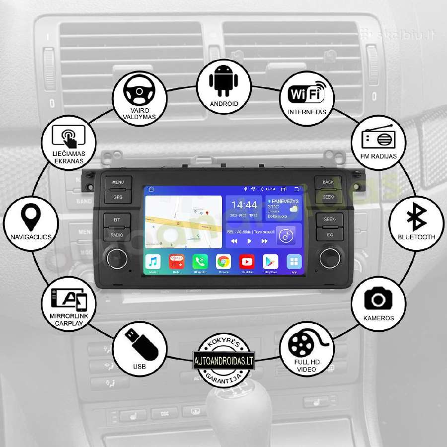 Bmw 3 E46 1998-06 Android multimedia Usb/GPS/WiFi - nuotraukos Nr. 2