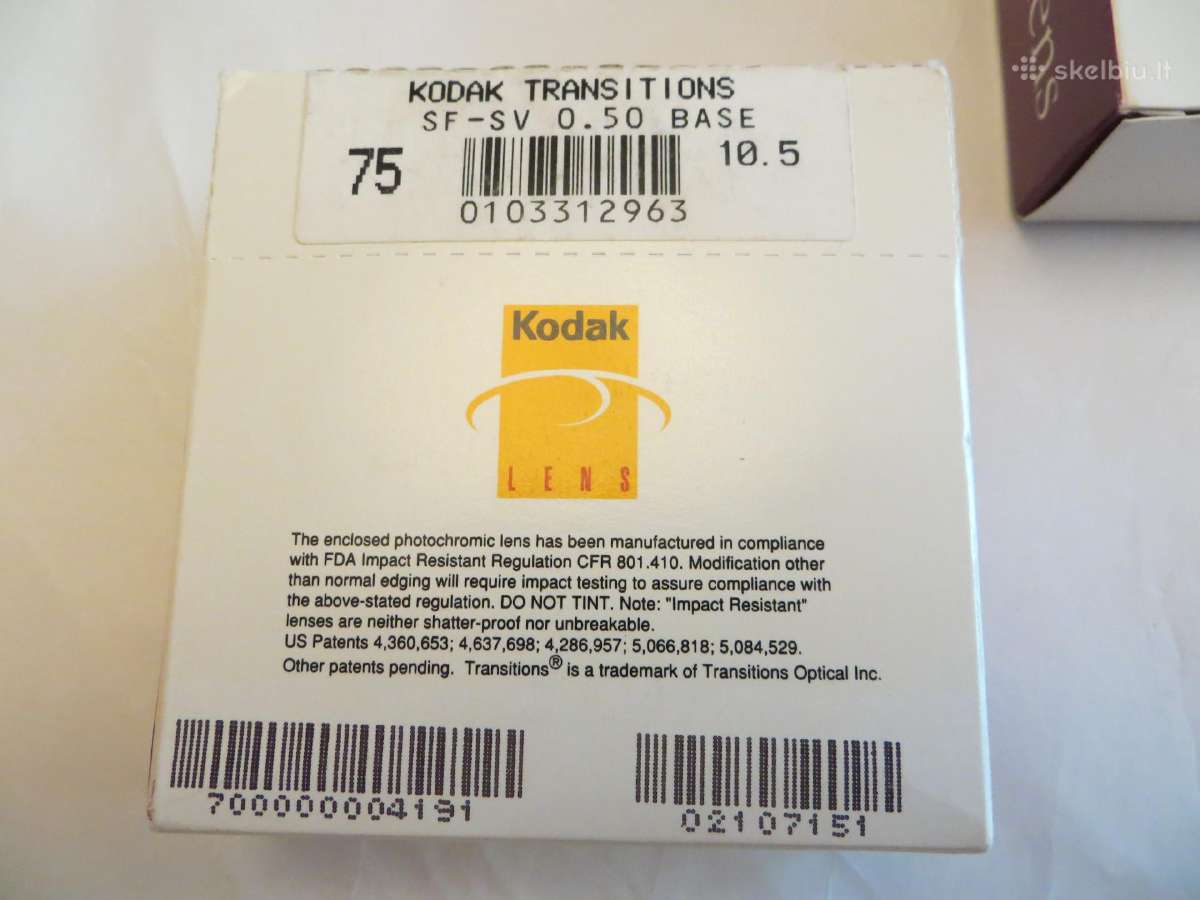 Lęšiai akiniams Kodak plastiko fotochrominiai - nuotraukos Nr. 16