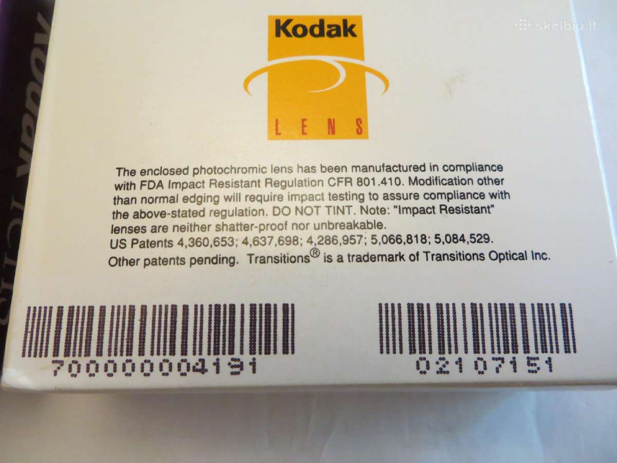 Lęšiai akiniams Kodak plastiko fotochrominiai - nuotraukos Nr. 22