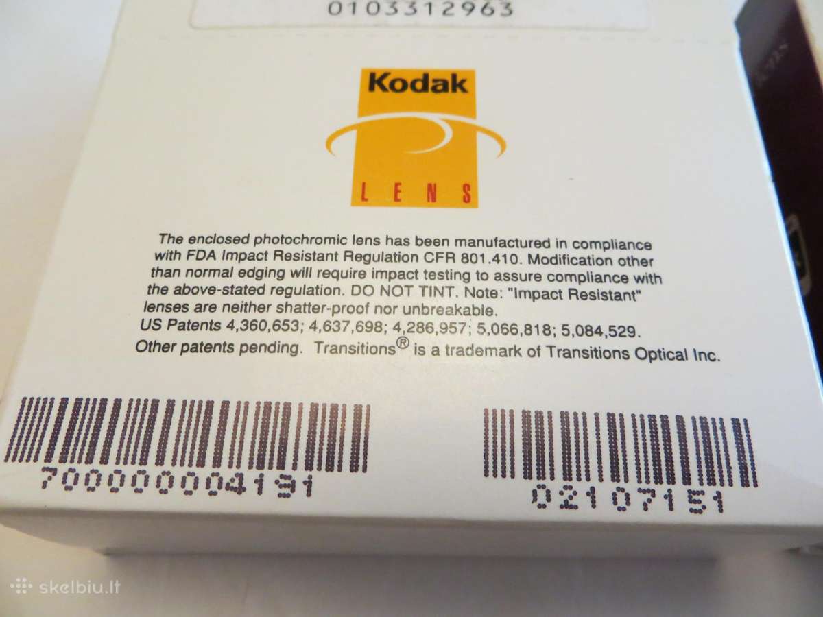Lęšiai akiniams Kodak plastiko fotochrominiai - nuotraukos Nr. 23