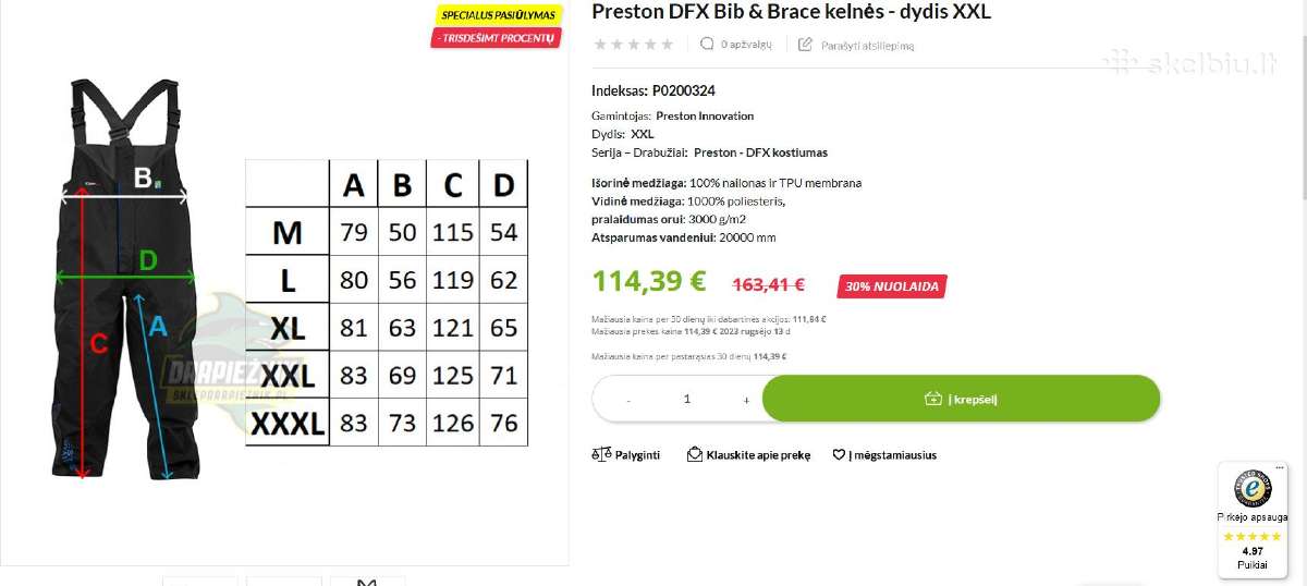 Kelnės žvejybai Preston Dfx - nuotraukos Nr. 7