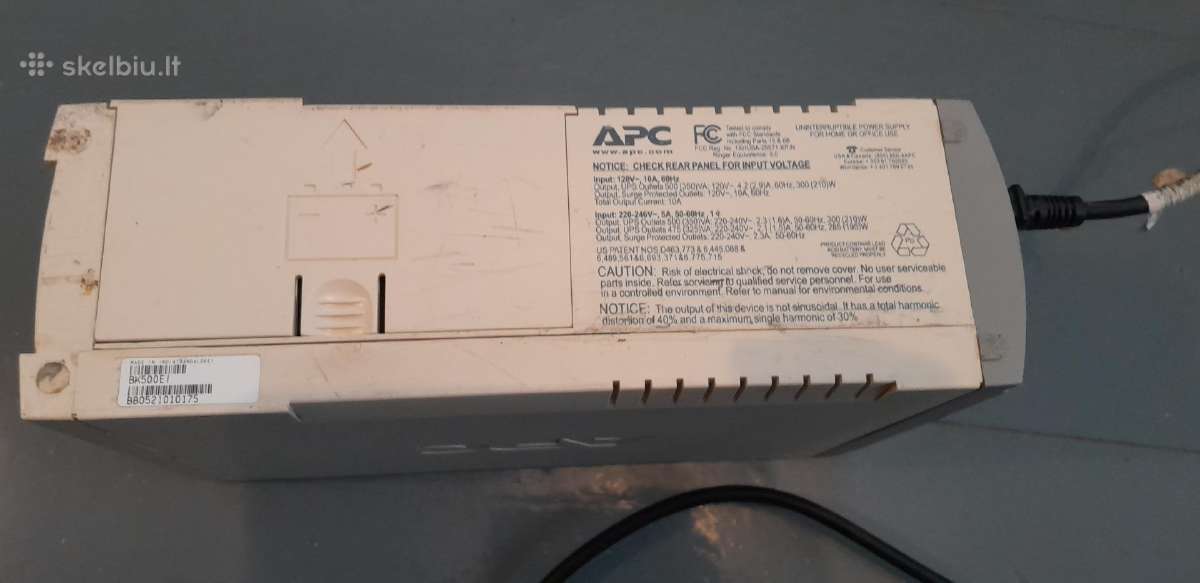 Nepertraukiamo maitinimo blokai Apc Ups 500 - nuotraukos Nr. 7