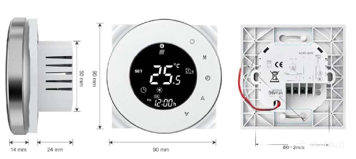 6000galn Touch Screen Thermostat termostatas - nuotraukos Nr. 5