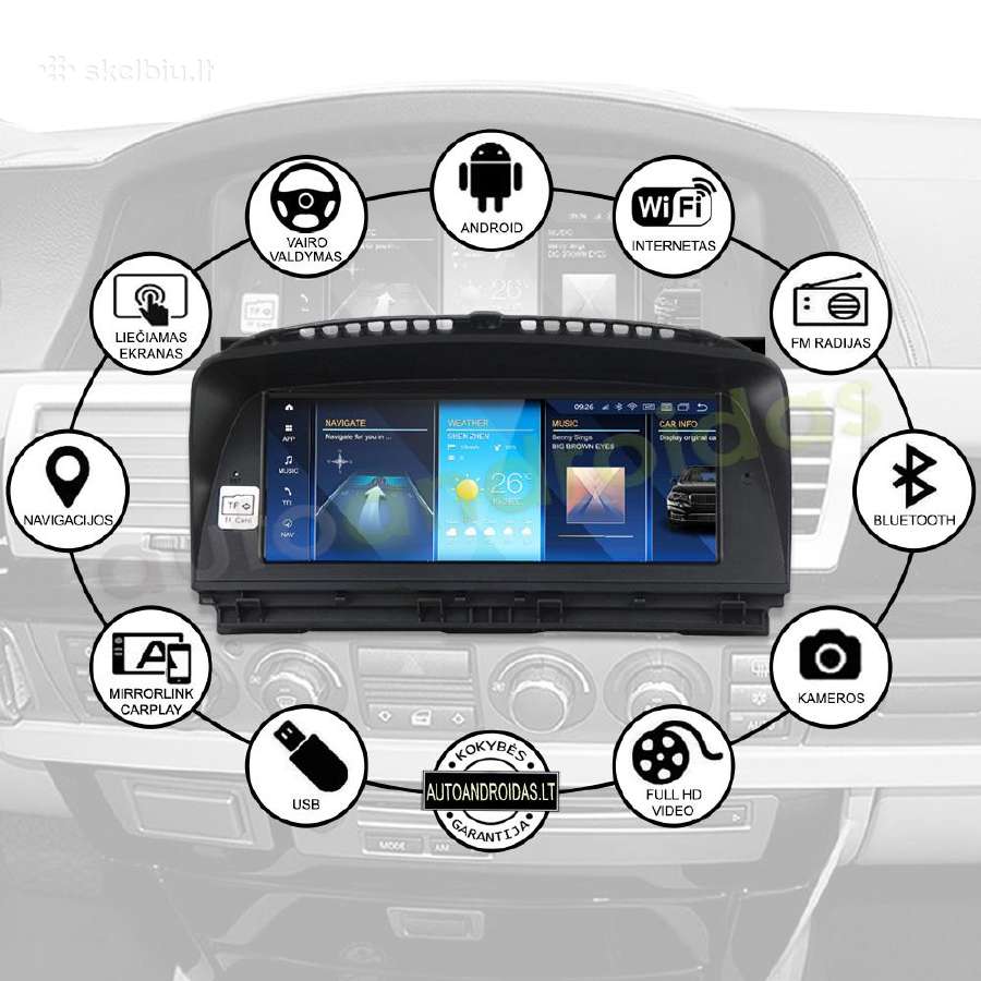 Bmw 7 E65 E66 2004-09 Android multimedia WiFi/GPS - nuotraukos Nr. 2