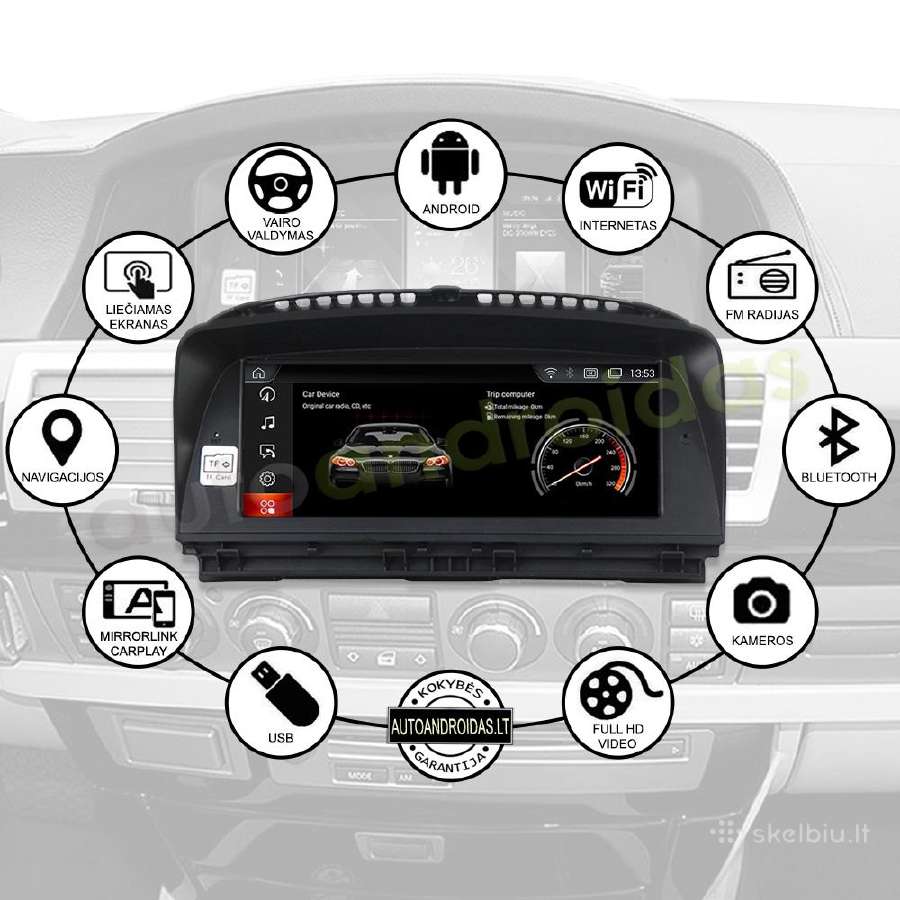 Bmw 7 E65 E66 2004-09 Android multimedia WiFi/GPS - nuotraukos Nr. 3