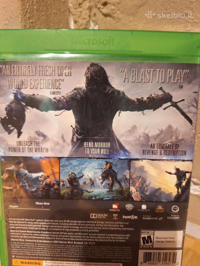 Middle-earth: Shadow of Mordor (Xbox One X Game) - nuotraukos Nr. 4