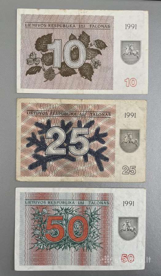 1991 m. talonai be užrašų - nuotraukos Nr. 3