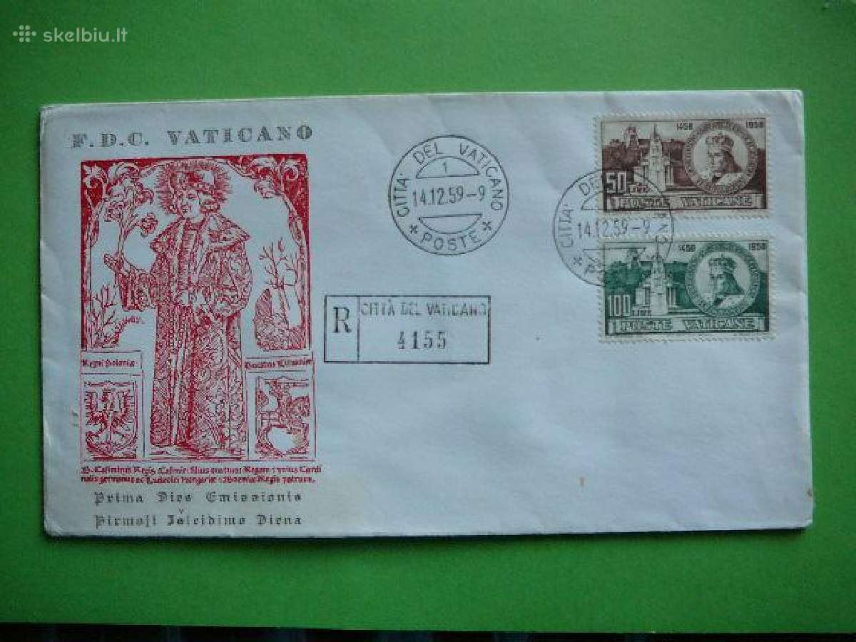 Vatikanas Sv. Kazimieras Lietuva 1959 Fdc591z