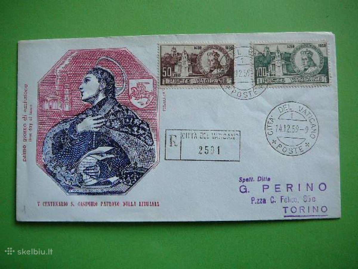 Vatikanas Sv. Kazimieras Lietuva 1959 Fdc591e