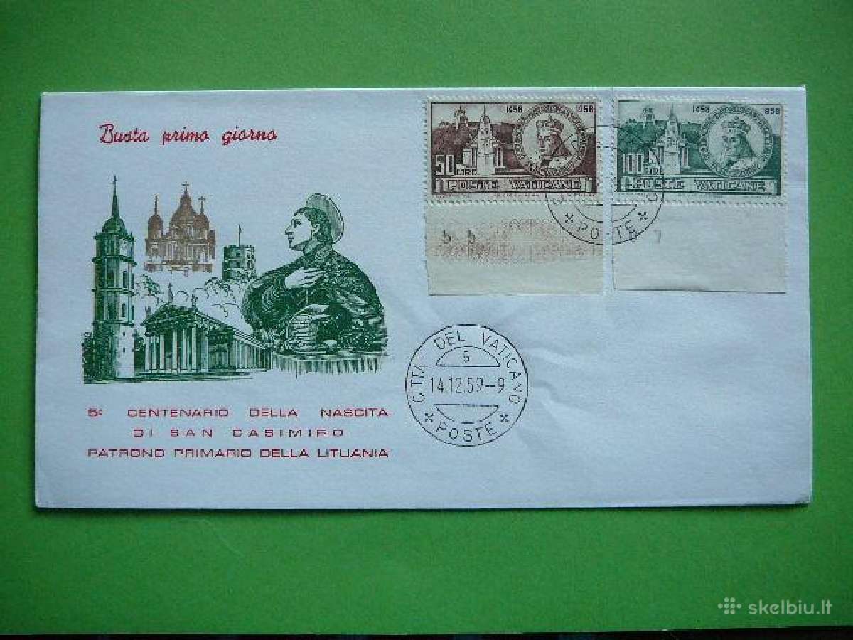 Vatikanas Sv. Kazimieras Lietuva 1959 Fdc591r