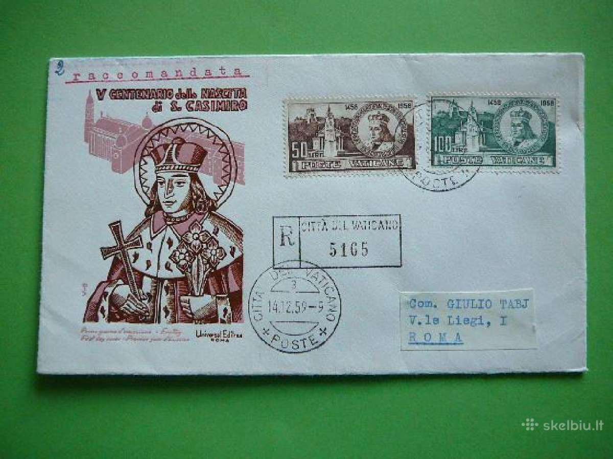 Vatikanas Sv. Kazimieras Lietuva 1959 Fdc591j
