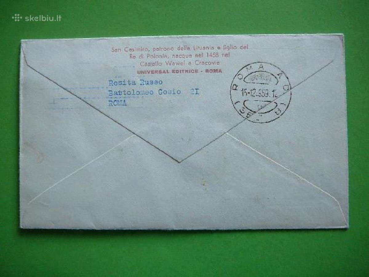 Vatikanas Sv. Kazimieras Lietuva 1959 Fdc591j - nuotraukos Nr. 2
