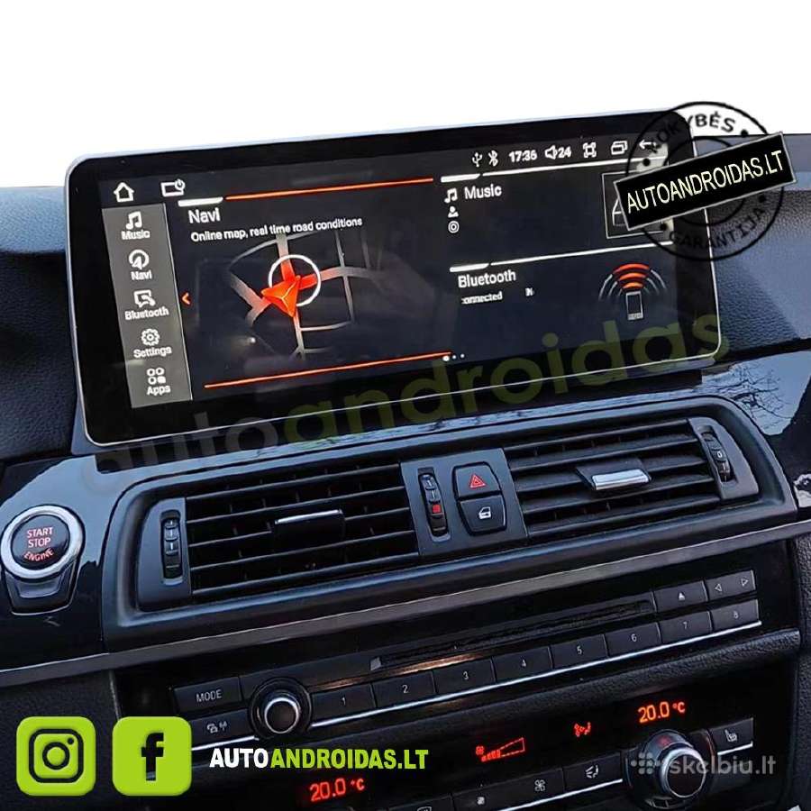 Bmw 5 F07 F10 F11 Android multimedia 12"colių WiFi