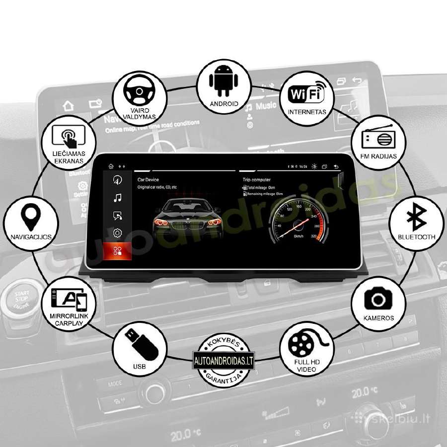 Bmw 5 F07 F10 F11 Android multimedia 12"colių WiFi - nuotraukos Nr. 2