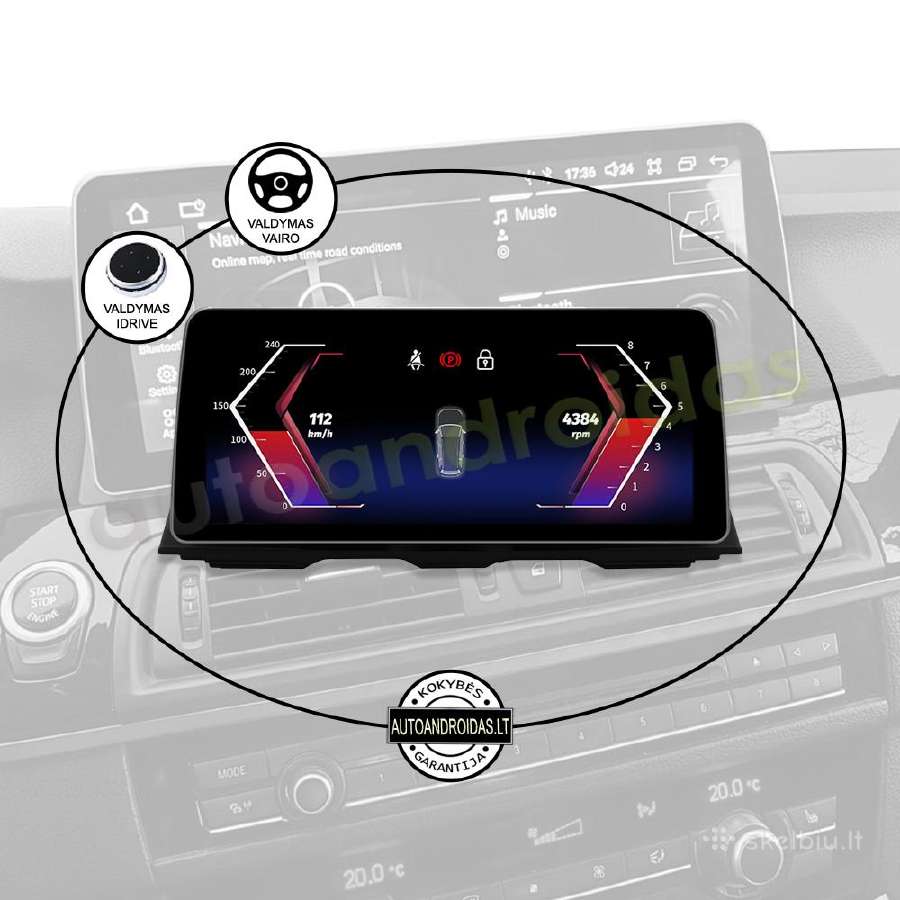 Bmw 5 F07 F10 F11 Android multimedia 12"colių WiFi - nuotraukos Nr. 12