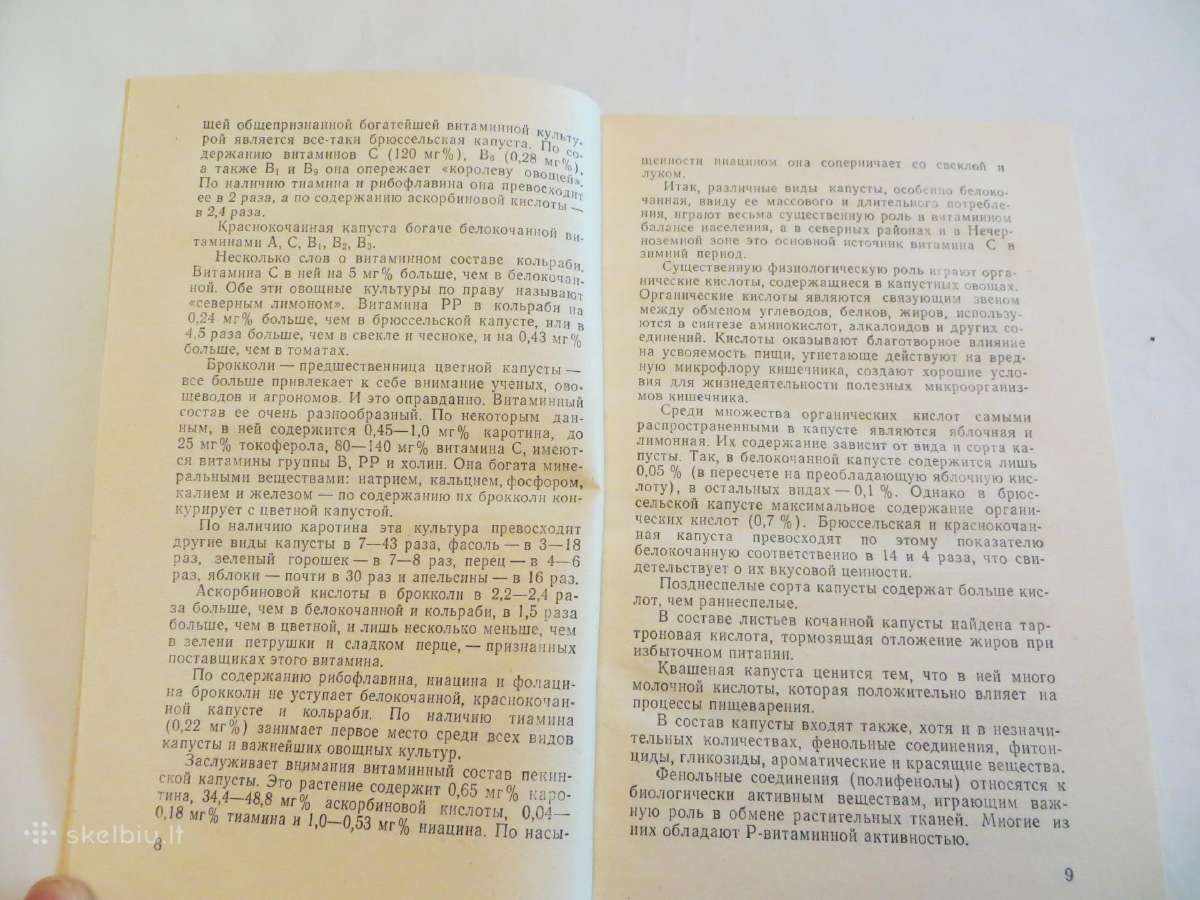 Knyga Kopūstinės daržovės ir patiekalai iš jų 1990 - nuotraukos Nr. 4